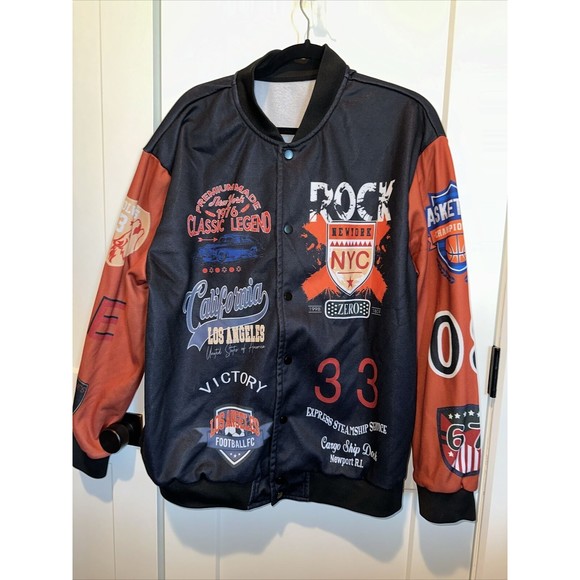 SheIn Other - Manfinity EMRG Men Plus Letter Graphic Colorblock Bomber Jacket XL Shein